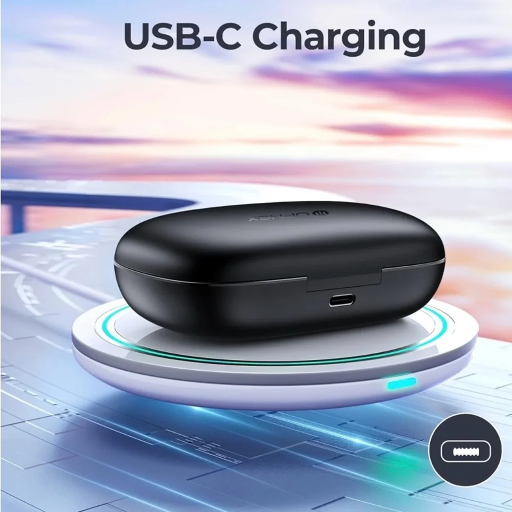 Wireless Black Earbuds with Charging Case